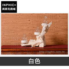 INPHIC-木雕裝飾品工藝品木質泰國擺飾燭臺桌面裝飾-白色
