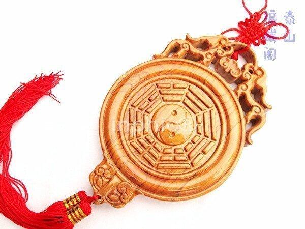 INPHIC-宗教 開光桃木貔貅八卦鏡 招財助運 鎮宅避邪 化煞 吉祥風水掛件