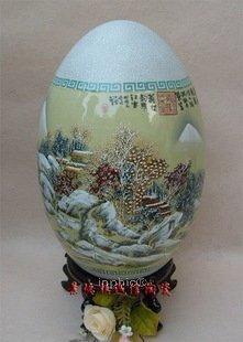INPHIC-景德鎮陶瓷工藝品 雪景山水畫 平安富貴蛋 藝術瓷器擺設 饋贈送禮