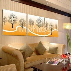 INPHIC-秋色樹林風景客廳無框畫三聯畫臥室裝飾畫森林小路壁畫中國風沙發