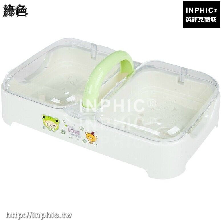 INPHIC-大款雙層瀝水肥皂盒創意衛浴室家居香皂盒手提防水帶蓋手工皂盒子-綠色
