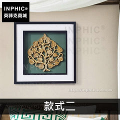 INPHIC-木雕樣板房掛畫實物畫東南亞會所別墅裝飾畫菩提樹泰式客廳-款式二