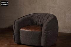 INPHIC-美式現代混搭英倫復古 牛皮休閒懶人躺椅 真皮單人沙發