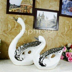 INPHIC-擺設 現代簡約陶瓷恩愛天鵝 家居裝飾品擺飾