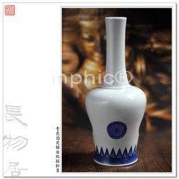 INPHIC-全手工青花團花鋸齒紋搖鈴尊 景德鎮手繪陶瓷器