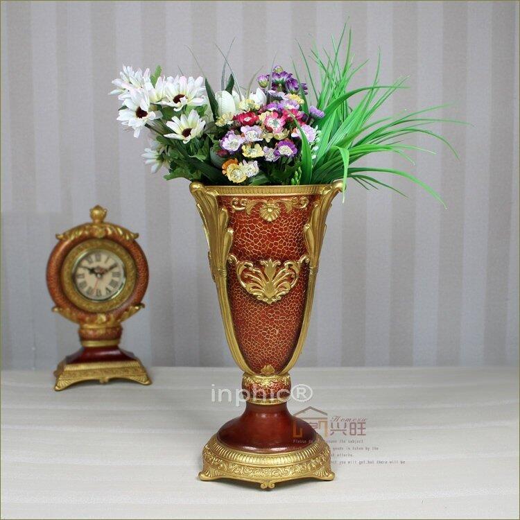 INPHIC-歐式花瓶花盆樣板房玄關裝飾品擺件家居古典花仿真花臺面樹脂