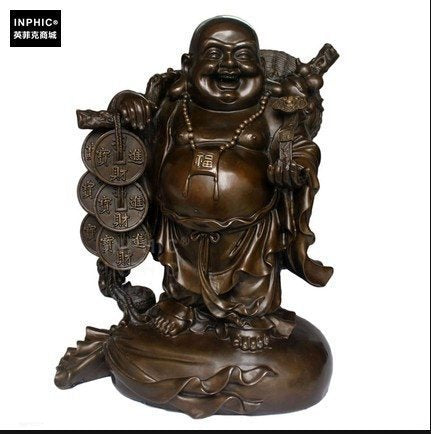 INPHIC-佛像 彌勒佛擺件家居裝飾品彌勒佛辦公室招財金幣佛工藝品