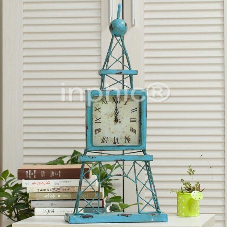 INPHIC-歐式都市風格 古雅高貴鬧鐘 埃菲爾鐵塔經典臺鐘