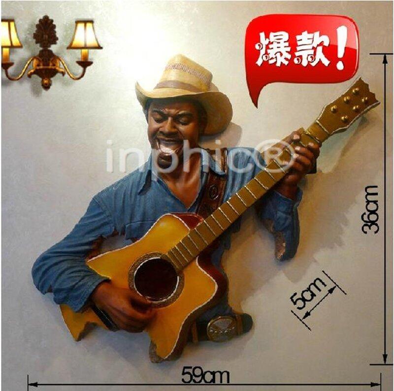 INPHIC-歐式音樂人壁掛牆飾 酒吧咖啡廳吉他手壁掛 八款可選