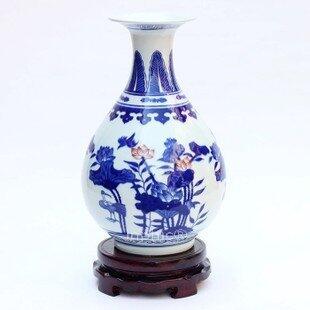 INPHIC-ZF-B006 景德鎮青花陶瓷手繪荷塘月色玉壺春花瓶 復古 擺飾