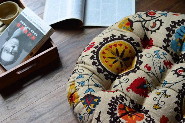 INPHIC-田園 繁花 高級棉麻 加厚坐墊 塔塔米墊 60cm x 60cm