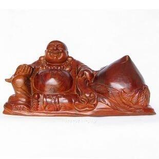 INPHIC-越南紅木工藝品木雕擺飾 笑佛 祝壽佛 壽桃彌勒佛