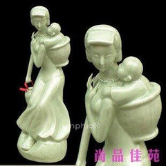 INPHIC-親情 陶瓷工藝品人物擺飾擺設 母親節 送長輩父母 裝飾品