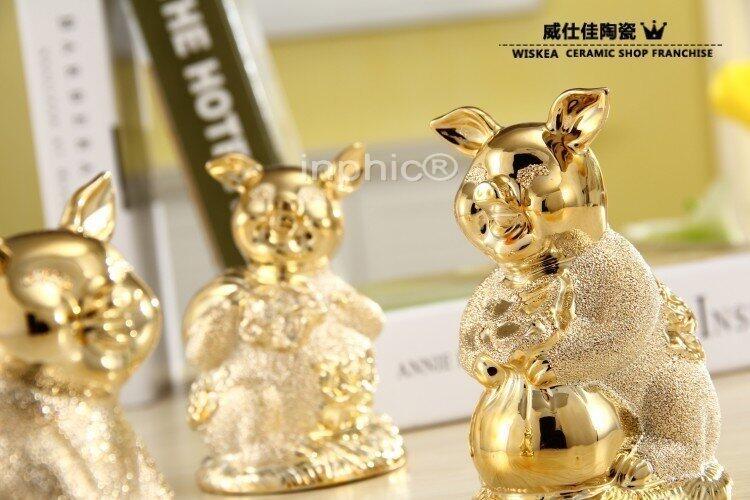 INPHIC-開運 一家三口擺飾 鍍金陶瓷招財金豬 後現代家居創意裝飾品工藝擺設