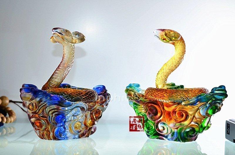 INPHIC-琉璃開光擺件 原裝家庭禮品平安吉祥擺設財源滾滾蛇
