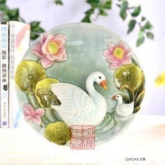 INPHIC-歐式鄉村手繪陶瓷掛盤 我家後院有白鵝 裝飾盤家居飾品擺設