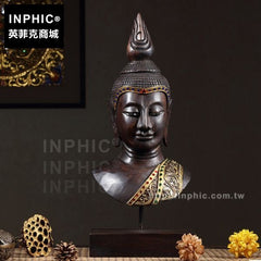 INPHIC-酒店裝飾品泰國東南亞佛頭家居客廳木雕桌面禪意擺飾