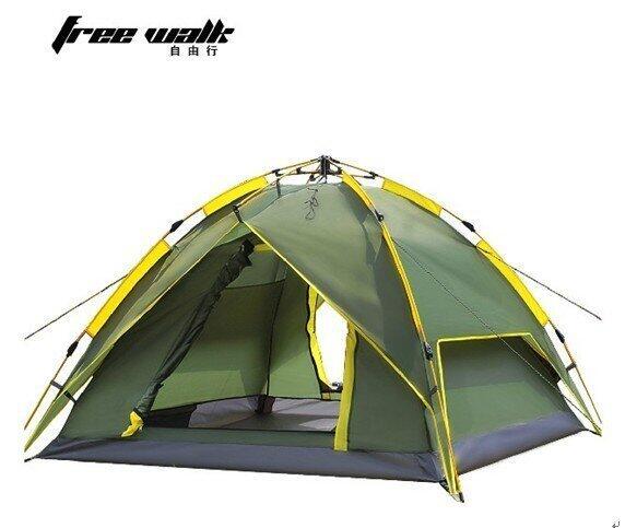 INPHIC-自由行戶外鋁合金桿自動帳篷 雙人雙層露營速開防暴雨3-4人 最 超值 買1送3