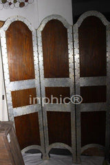 INPHIC-仿舊鐵木結合工藝 鉚釘屏風 折屏