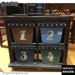 INPHIC-美式實木櫃子復古電視櫃創意木櫃收納櫃鄉村整裝抽屜櫃酒吧裝飾櫃-復古四抽