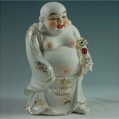 INPHIC-瓷器佛像8吋如意彌勒佛 鎏金佛像特價