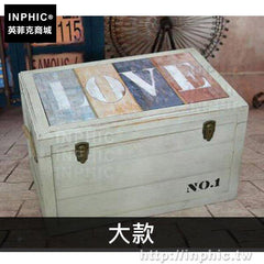 INPHIC-復古創意專賣店茶幾裝飾美式換鞋凳擺設實木收納凳家居-大款