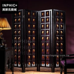 INPHIC-客廳傢俱東南亞中式彩繪移動折屏木屏風隔斷