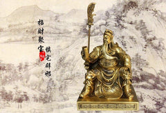 INPHIC-精品開光純銅關公擺件招財鎮宅避邪看書關公工藝品關公像禮品擺設