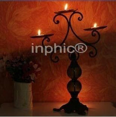 INPHIC-創意燭臺 鐵藝三座燭臺 復古歐式燭臺 家居裝飾E