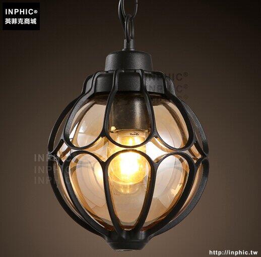 INPHIC- 工業復古咖啡廳餐廳吧臺吊燈美式別野玻璃鐵藝燈飾-A款
