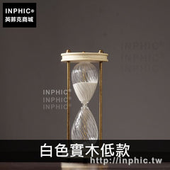 INPHIC-沙漏簡約擺件玄關現代裝飾品家居酒架實木北歐書架-白色實木低款