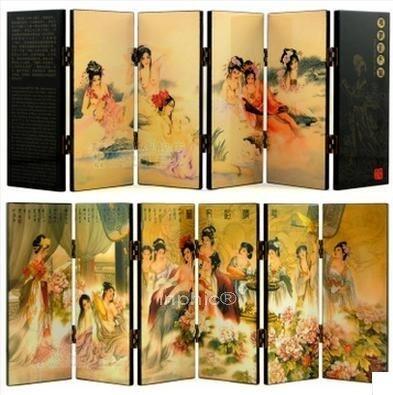 INPHIC-稻禾6扇漆器小屏風工藝品裝飾擺飾精緻時尚小 華清浴妃圖
