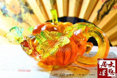 INPHIC-開光擺件商務琉璃吉祥家庭擺設平安飾品水晶豐收壺南瓜壺