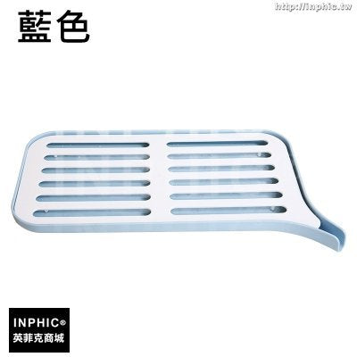 INPHIC-廚房瓜果蔬菜瀝水籃塑膠碗筷擺放置物架多功能單層收納架-藍色