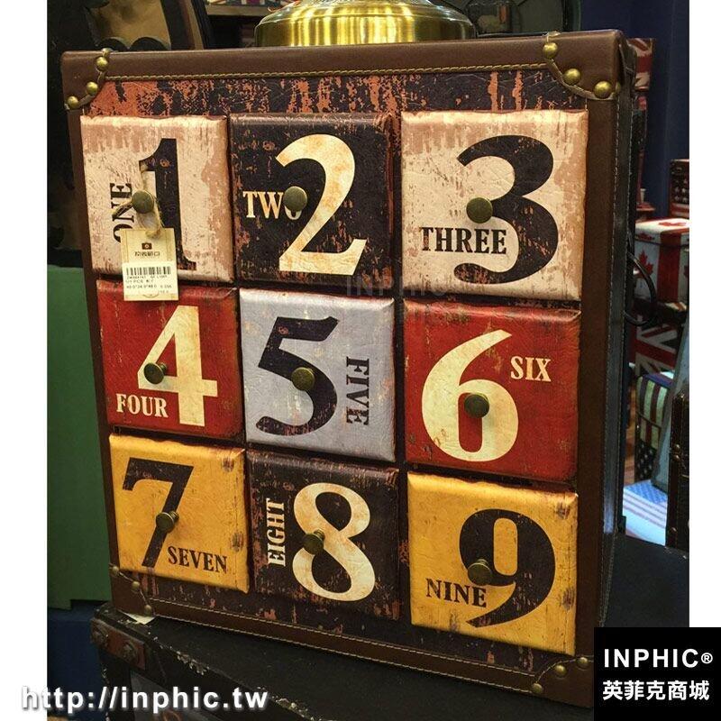 INPHIC-精緻歐美皮革收納櫃 復古箱做舊字母櫃桌面櫃實木櫃床頭櫃裝飾櫃