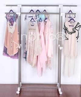 INPHIC-置地可伸縮晾衣架 雙桿不鏽鋼晾曬架 落地晾衣桿室內曬衣架