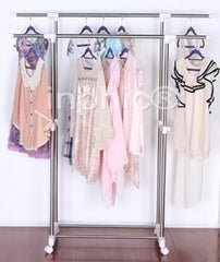 INPHIC-置地可伸縮晾衣架 雙桿不鏽鋼晾曬架 落地晾衣桿室內曬衣架