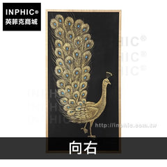 INPHIC-客廳掛畫別墅酒店東南亞會所裝飾畫泰式富貴孔雀開屏油畫-向右