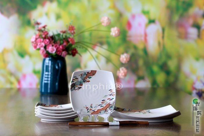 INPHIC-套裝盤5個花紋瓷盤平盤日本盤子冷菜盤平盤友禪平安