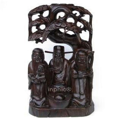 INPHIC-越南紅木工藝品木雕風水擺飾 50cm福祿壽三星