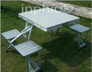 INPHIC-鋁合金連體折疊桌椅 沙灘桌椅 連體桌椅 休閒桌 便攜桌J戶外桌椅