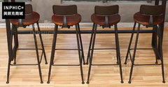 INPHIC-復古實木酒吧椅吧臺桌椅高腳椅酒吧凳咖啡桌椅窗臺休閒桌椅