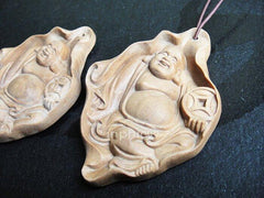 INPHIC-檀香木雕彌勒佛吊牌吊墜子 檀香羅漢掛件掛墜子