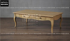INPHIC-法式復古雕花彎腿帶抽屜客廳長方形咖啡桌茶幾