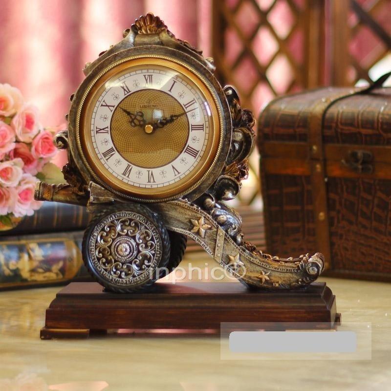 INPHIC-歐式復古創意時尚樹脂超靜音座鐘臺面鍾客廳臥室床頭鍾 家居擺飾