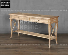 INPHIC-法式復古雕花靠牆桌 歐美式鄉村風實門廊廳玄關櫃