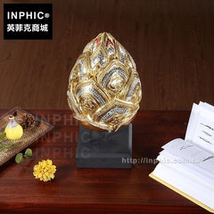 INPHIC-泰國客廳辦公室木雕擺飾金箔桌面擺設植物裝飾品蓮花苞