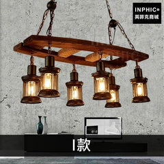 INPHIC-咖啡廳吊燈複古服裝店吧臺工業風實木燈具餐廳-I款