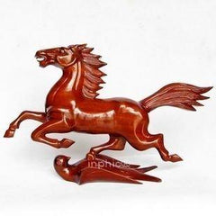 INPHIC-木雕馬踏飛燕紅木工藝品風水擺設家居生肖馬奔馬實木雕擺飾