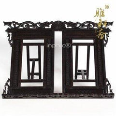 INPHIC-可折疊紅木書畫架 黑檀木字帖架 文房雕龍臨帖架